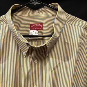 Rochester Men’s Blue/Yellow Stripes Dress Shirt, 4XT